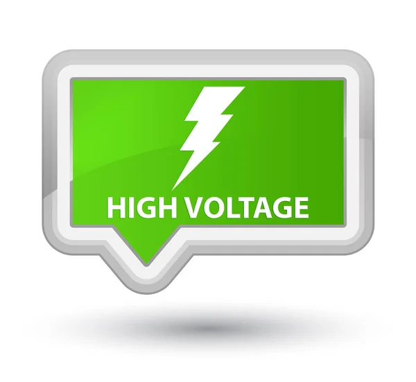 Hoogspanning (elektriciteit pictogram) eerste zachte groene banner knop — Stockfoto