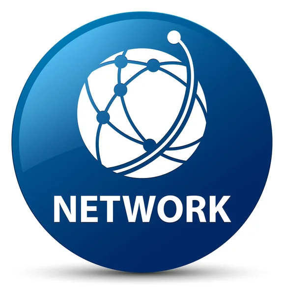 Network (global network icon) blue round button — Stock Photo, Image