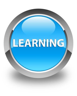 Parlak mavi mavi yuvarlak düğme öğrenme