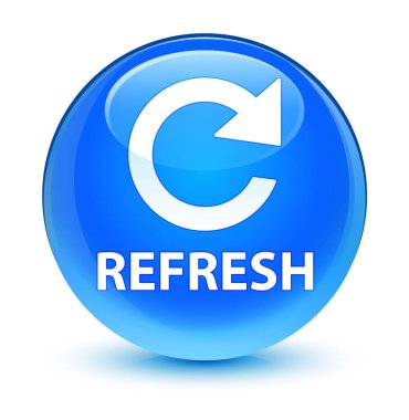 (Döndürme ok simgesi) cam gibi mavi düğme mavi Yenile