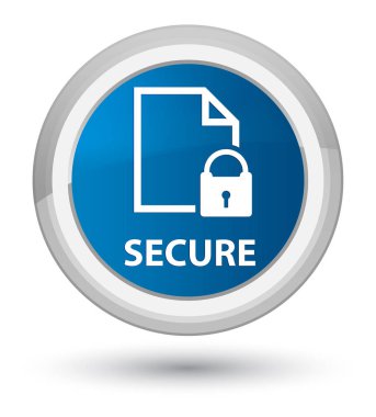 (Belge sayfa asma kilit simgesi) Başbakan düğmenin mavi güvenli