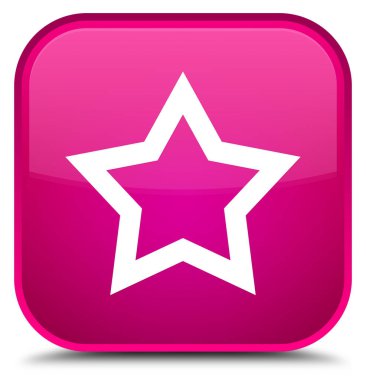 Yıldız simgesi özel pembe kare düğme