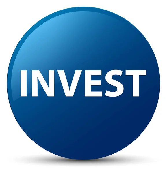 Inwestować niebieski okrągły przycisk — Zdjęcie stockowe