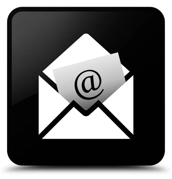 Newsletter email icône noir bouton carré — Photo