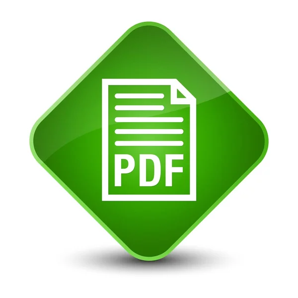 Elegante groene diamant knoop van het pictogram van het document PDF — Stockfoto
