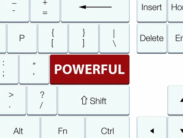 Poderoso botão de teclado marrom — Fotografia de Stock