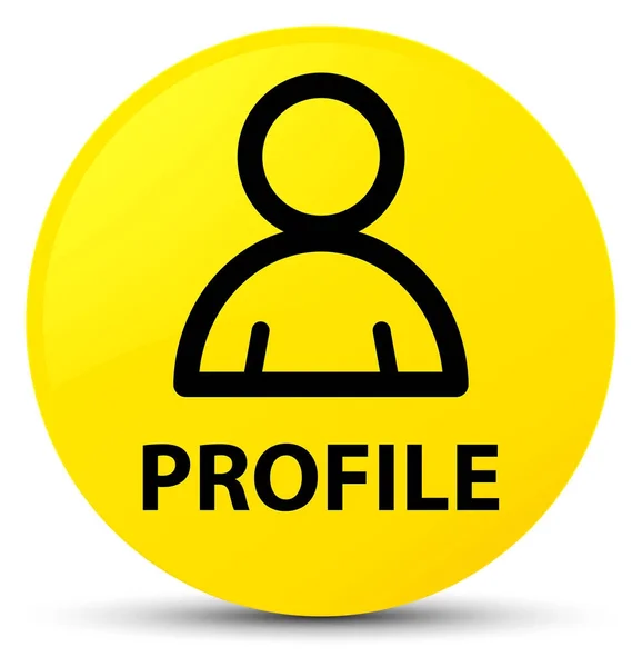 Profilo (icona membro) pulsante rotondo giallo — Foto Stock