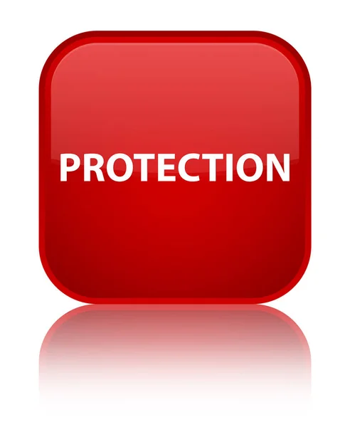 Protection special red square button — Stock Photo, Image