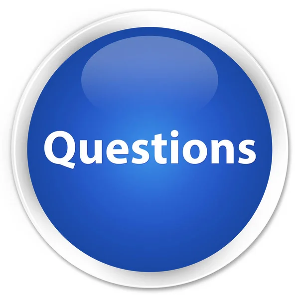 Preguntas premium botón redondo azul —  Fotos de Stock
