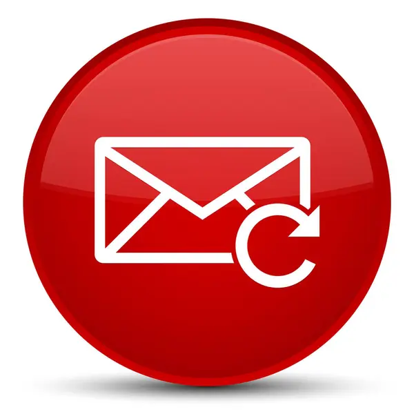 刷新电子邮件图标特殊的红色圆形按钮 — 图库照片