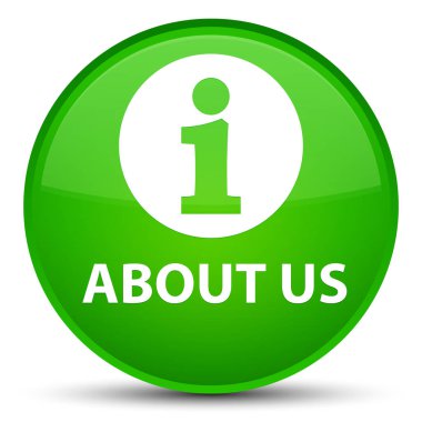 Hakkımızda özel yeşil yuvarlak düğmesi