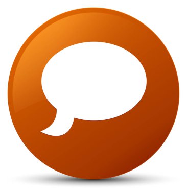 Sohbet simgesi kahverengi yuvarlak düğmesi