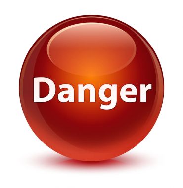 Tehlike camsı kahverengi yuvarlak düğmesi