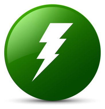 Elektrik simgesi yeşil yuvarlak düğmesi