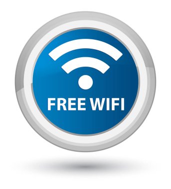 Ücretsiz Wi-Fi baş mavi yuvarlak düğmesi