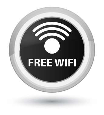 Ücretsiz Wi-Fi baş siyah yuvarlak düğmesi