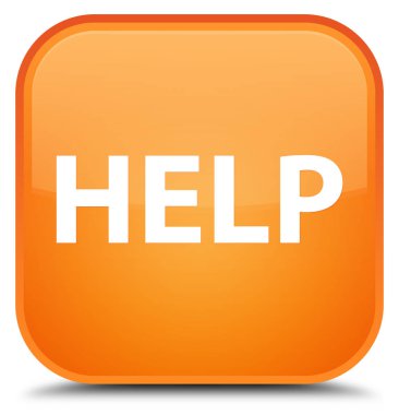 Yardım özel turuncu kare düğme