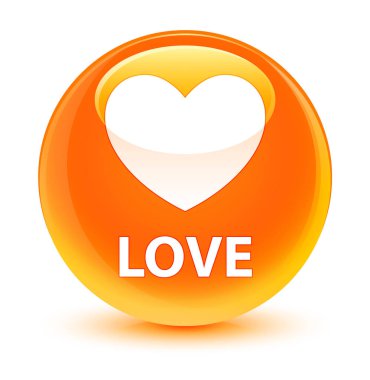 Aşk camsı turuncu yuvarlak düğmesine