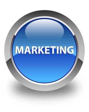 Parlak mavi yuvarlak düğme pazarlama