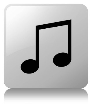 Müzik simgesi Beyaz kare düğme