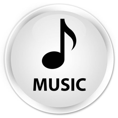 Müzik premium beyaz yuvarlak düğmesi