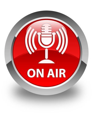 Hava (mikrofon simgesi) parlak kırmızı yuvarlak düğmesi