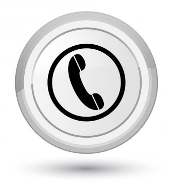 Telefon simgesi baş beyaz yuvarlak düğmesi