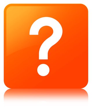 Soru işareti simgesi turuncu kare düğme