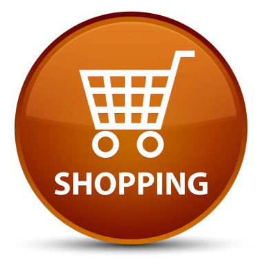 Alışveriş özel kahverengi yuvarlak düğmesi
