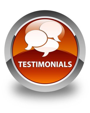 Görüşler (yorum simgesi) parlak kahverengi yuvarlak düğmesi