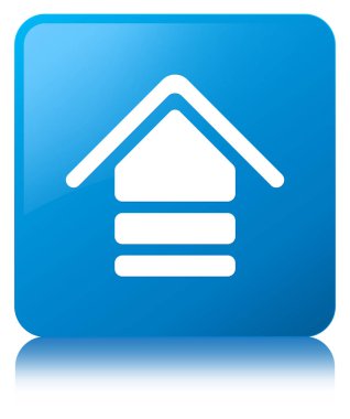 Simge camgöbeği mavi kare düğmesini upload