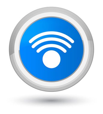 WiFi kutsal kişilerin resmi ana camgöbeği mavi yuvarlak düğme