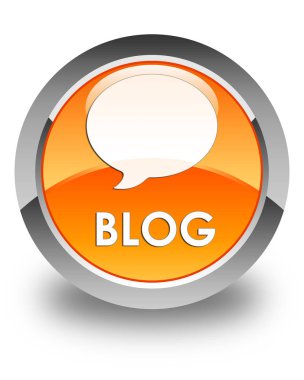 Blog (görüşme simgesi) parlak turuncu yuvarlak düğme