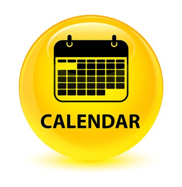Takvim camsı sarı yuvarlak düğmesi