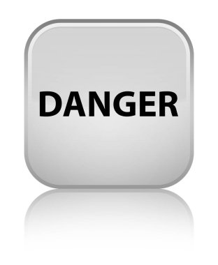 Tehlike özel beyaz kare düğme