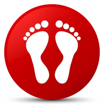 Ayak izi simgesi kırmızı yuvarlak düğmesi