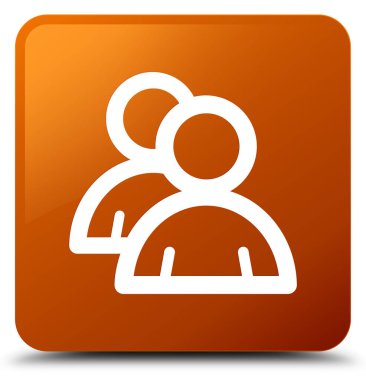 Grup simgesi kahverengi kare düğme