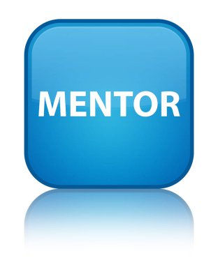 Akıl hocası özel camgöbeği mavi kare düğme