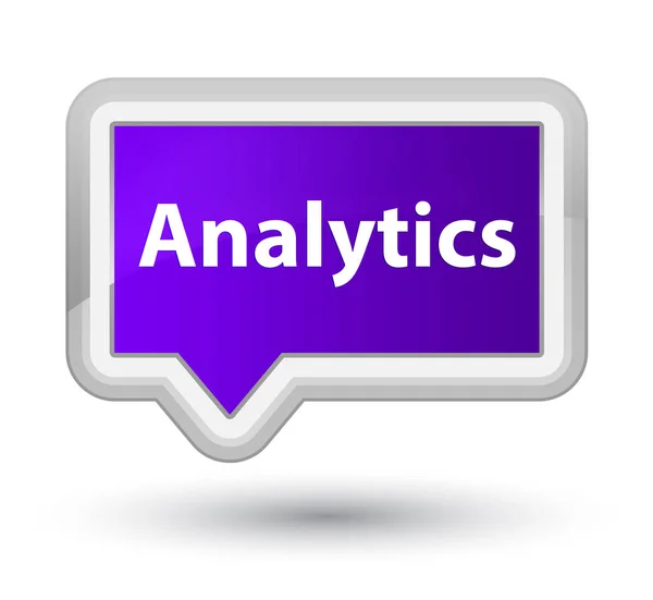 Analytics botão de banner roxo principal — Fotografia de Stock