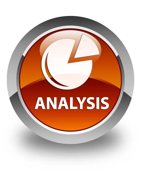 Analys (diagram ikon) glänsande bruna runda knappen — Stockfoto