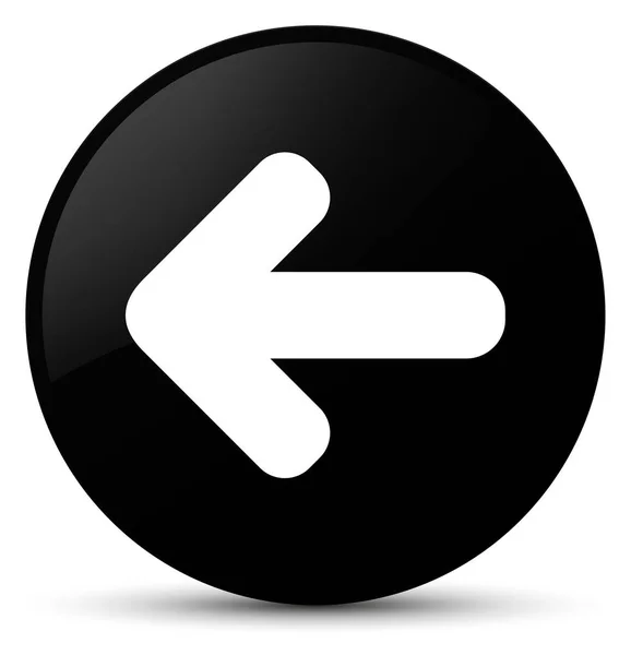 Bakåt-pilen ikonen svart rund knapp — Stockfoto