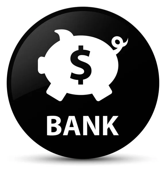 Banco (caja de cerdo signo de dólar) botón redondo negro — Foto de Stock