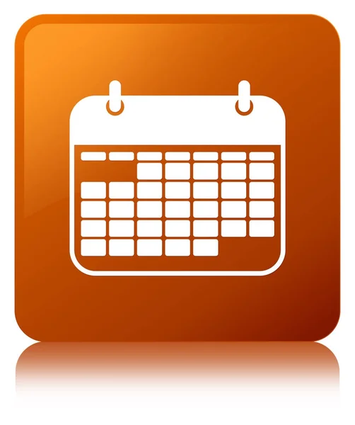 Calendar icon brown square button — Stock Photo, Image