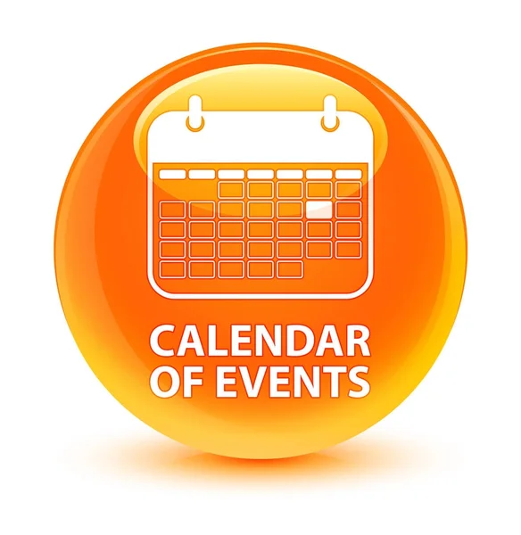 Calendario de eventos cristal naranja botón redondo —  Fotos de Stock