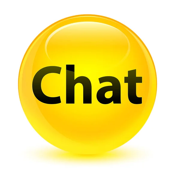 Chat botão redondo amarelo vítreo — Fotografia de Stock