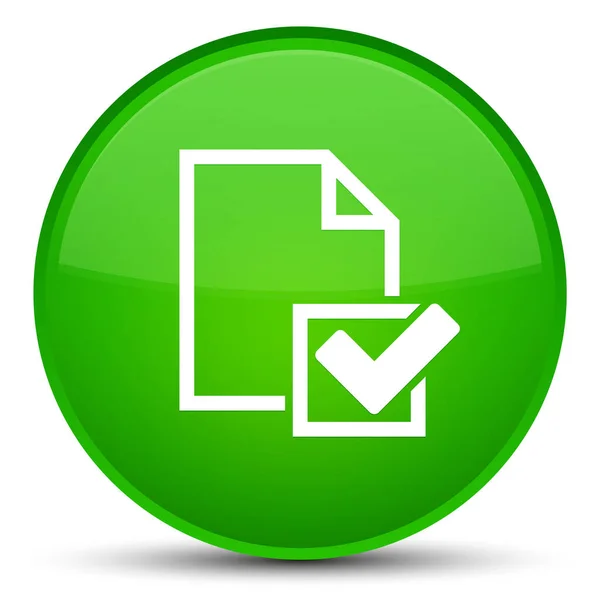 Checklista ikonen särskilda gröna runda knappen — Stockfoto
