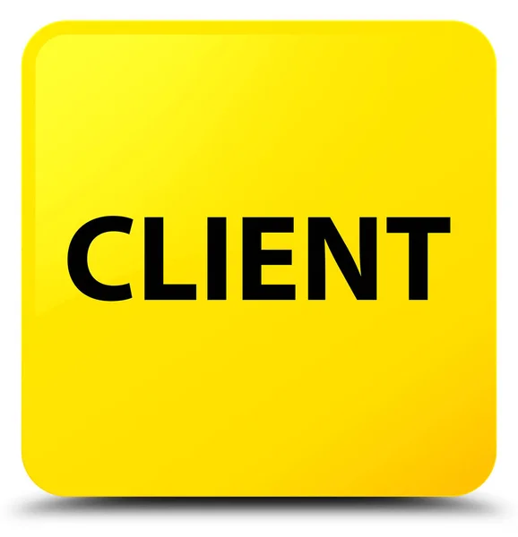 Client gelber quadratischer Knopf — Stockfoto