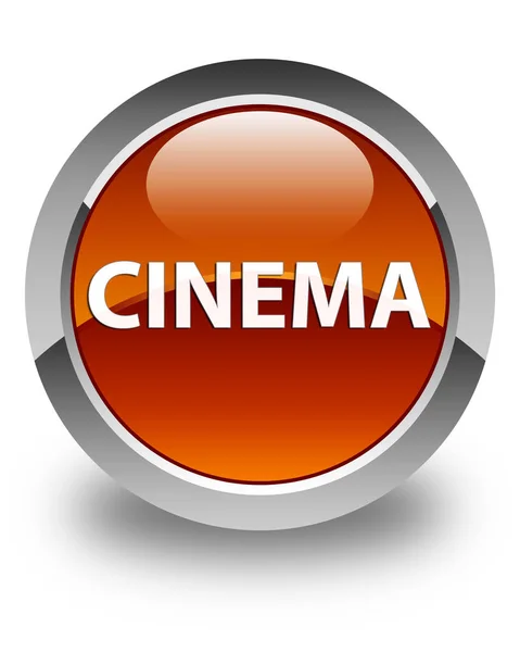 Cinema brilhante botão redondo marrom — Fotografia de Stock
