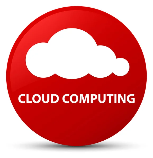Cloud computing botón redondo rojo — Foto de Stock