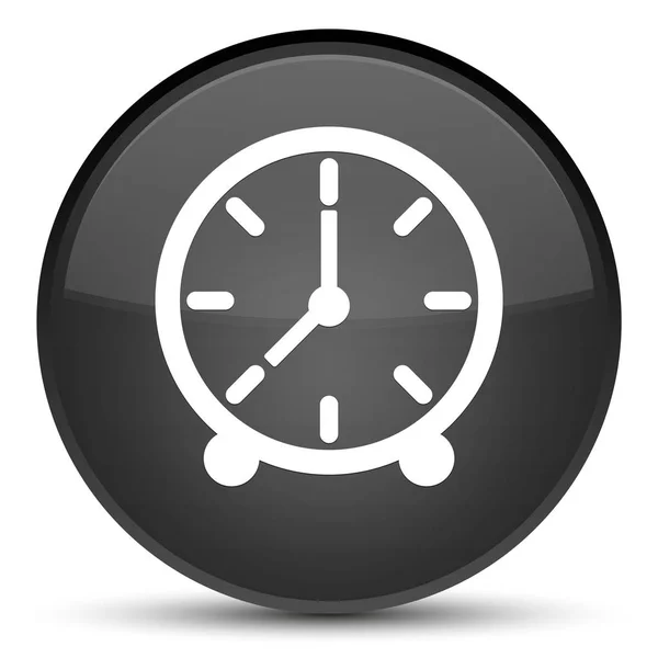 Піктограма годинника спеціальна чорна кругла кнопка — стокове фото